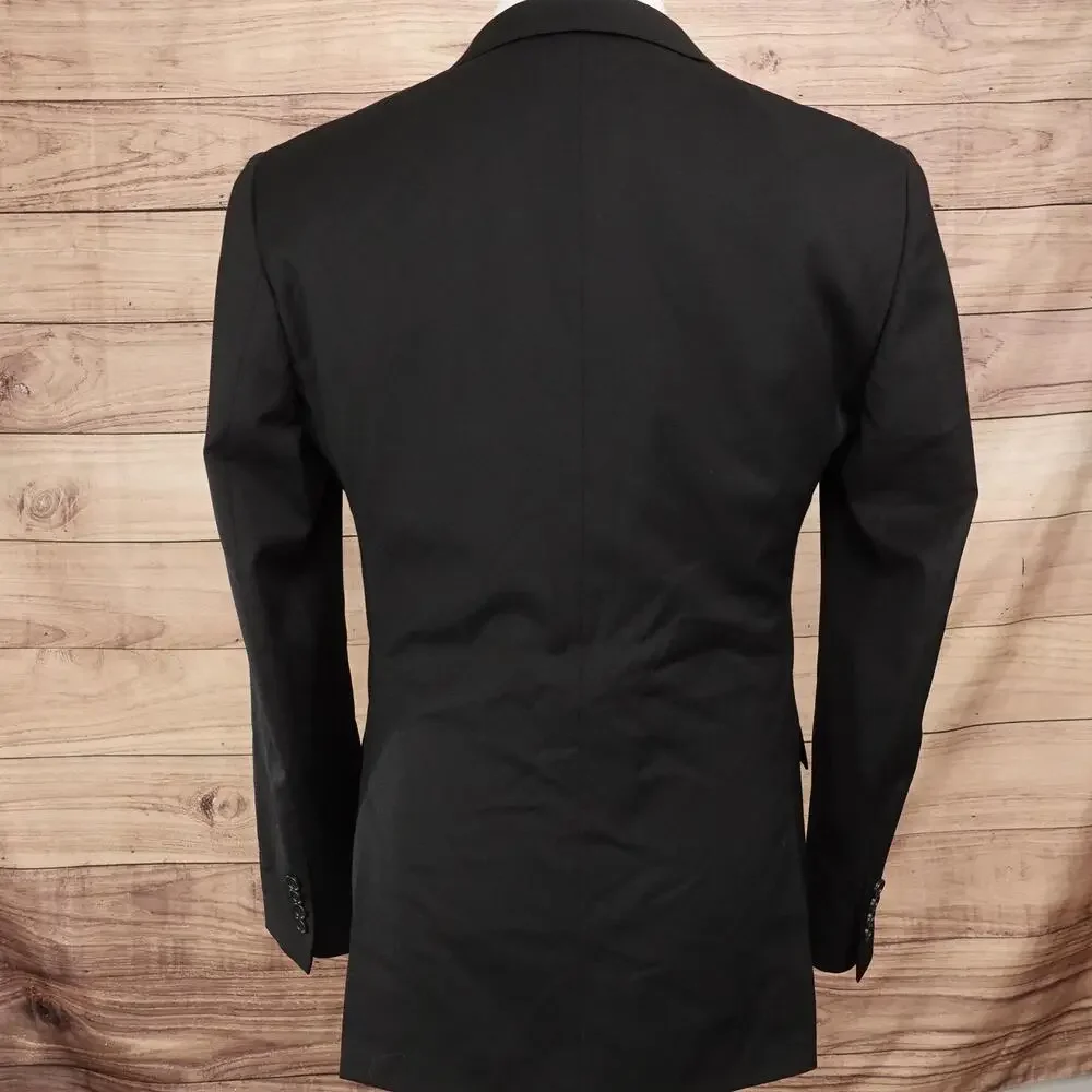 Bonobos Suit Jacket Mens 38R Black Wool Spandex Slim Fit Stretch 2 Button Notch